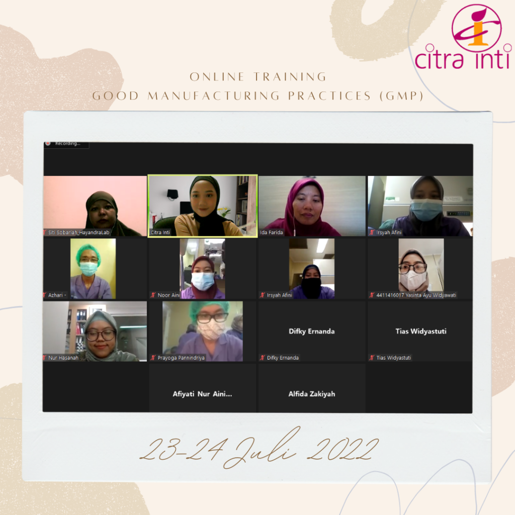 Training GMP (Good Manufacturing Practices)