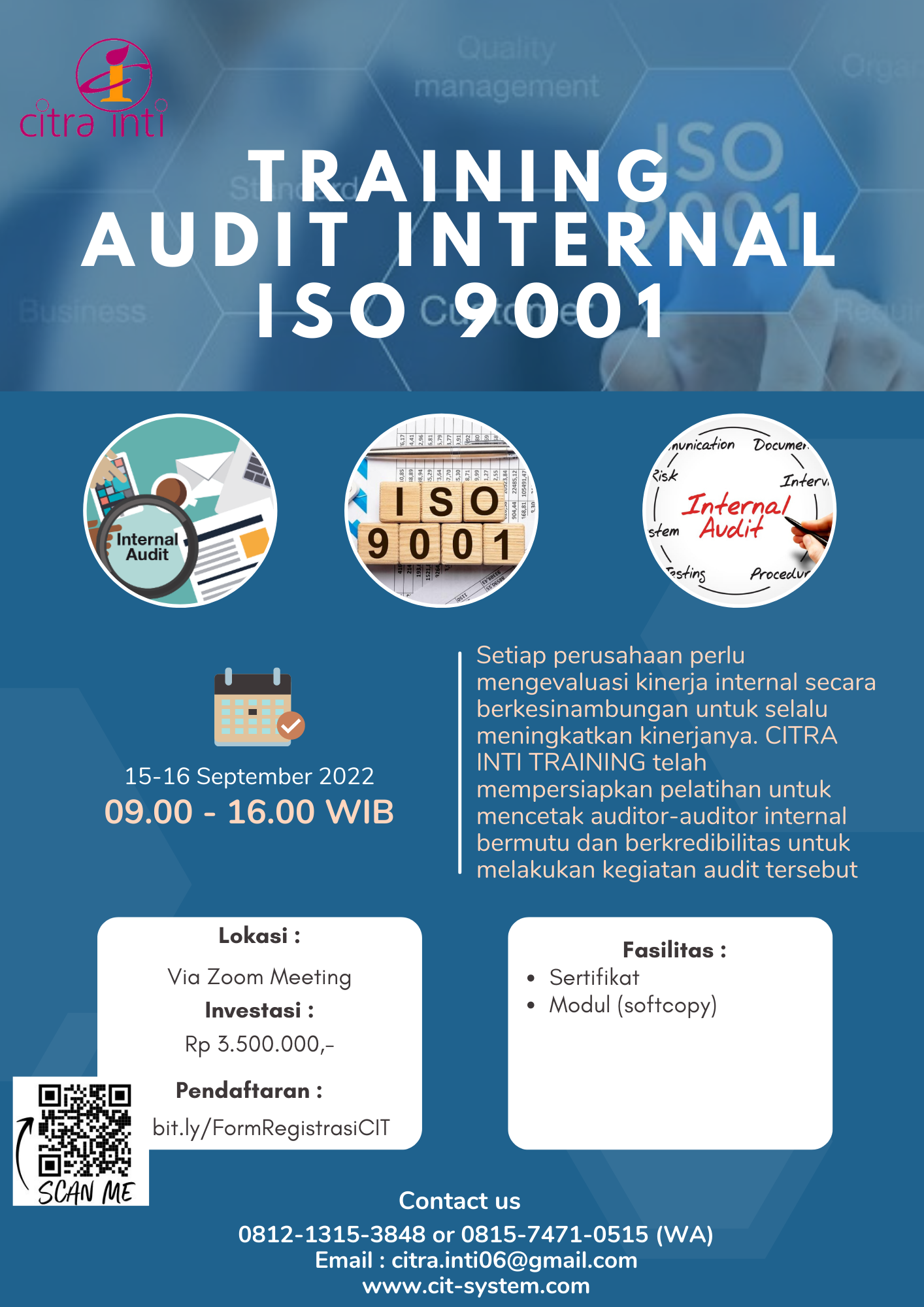 Online Training ISO 9001 | Citra Inti Training System